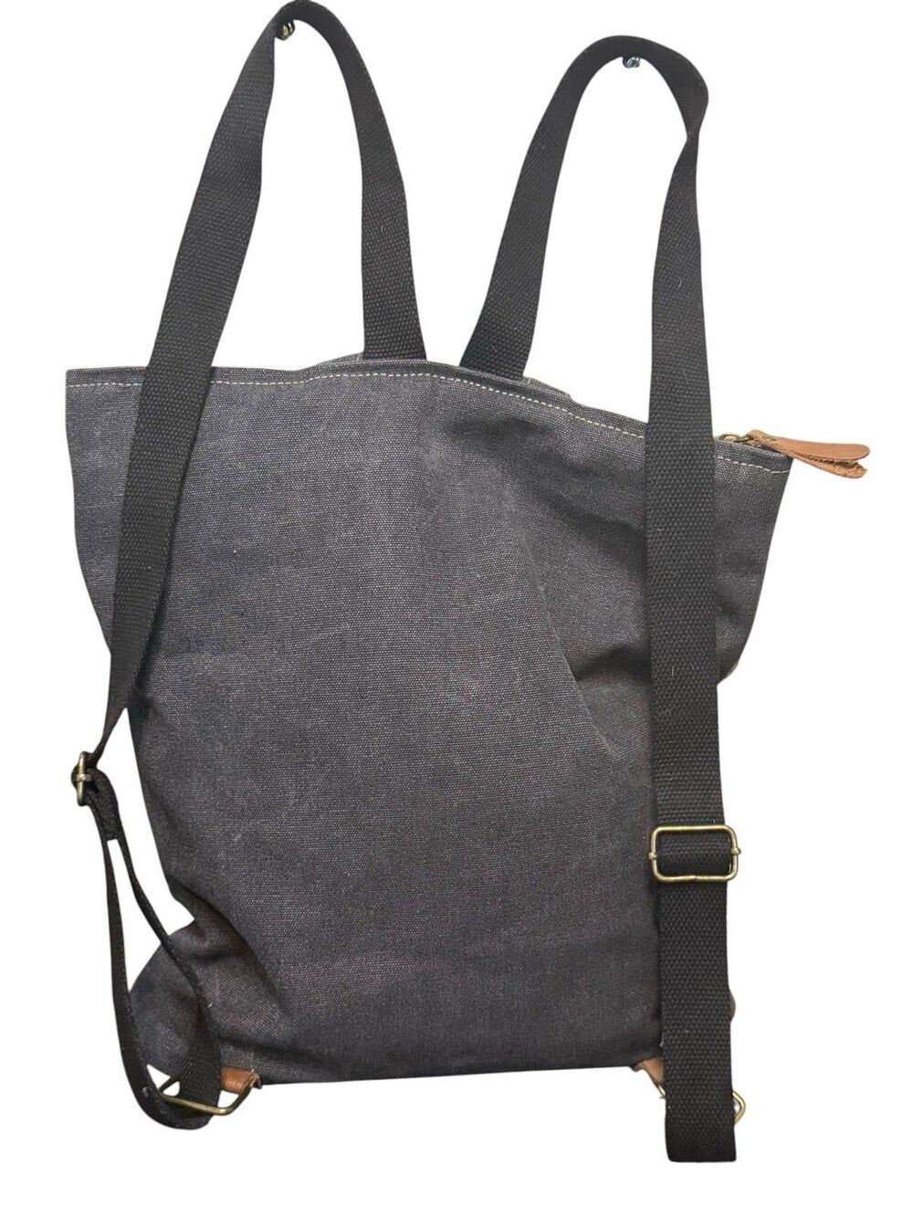 Le Miel Backpack Canvas Suede Denim Bag ChillX size LARGE Western EUC - Picture 6 of 13